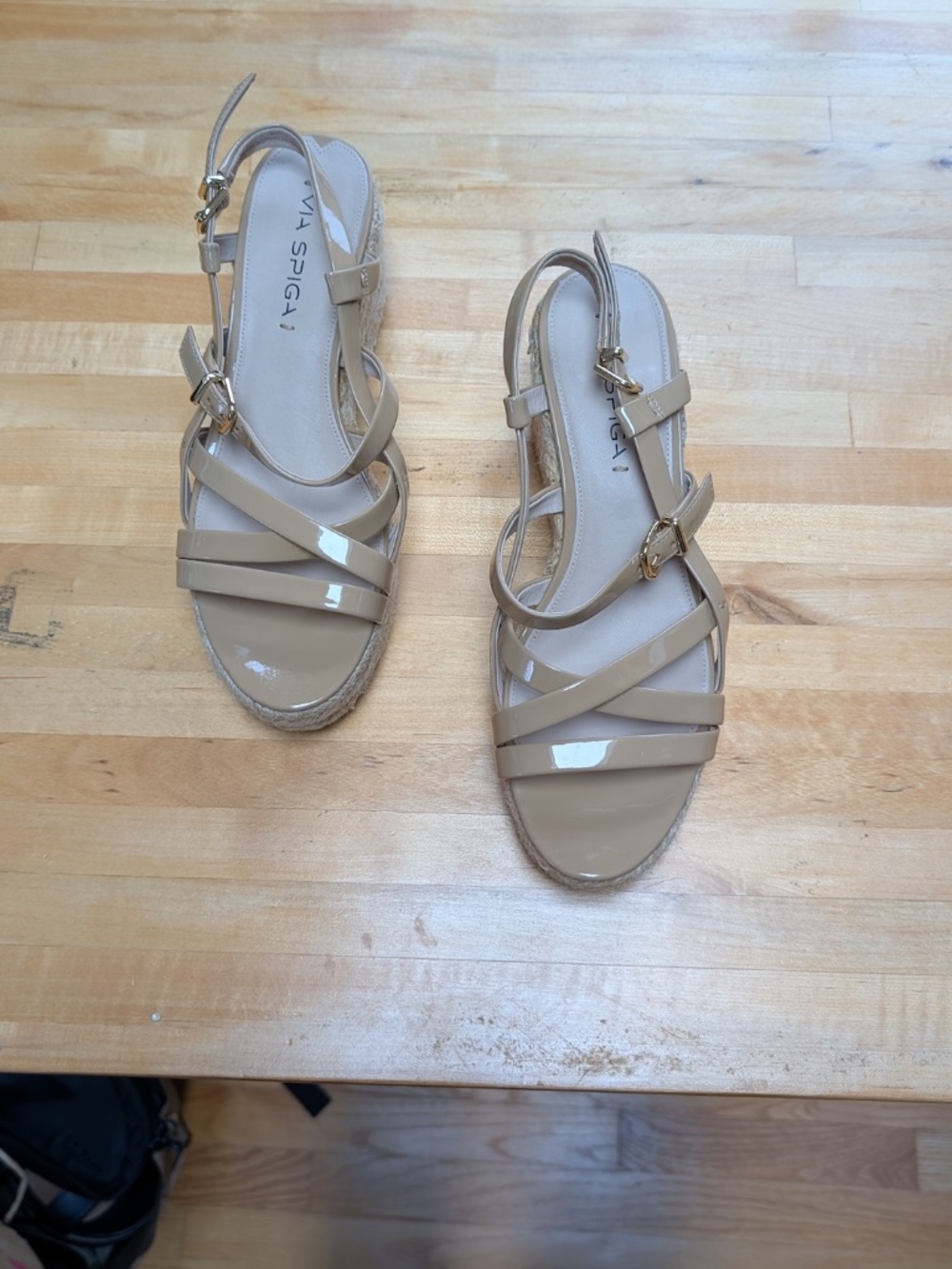 Via Spiga patent leather wedge sandals BRAND NEW